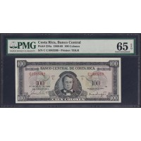 Коста Рика 100 колон 1967 года, C1083209 (COSTA RICA 100 colones 1967) P 234a: PMG 65 Gem Uncirculated