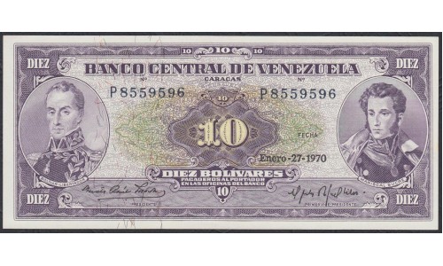 Венесуэла 10 боливаров 1970 года (Venezuela 10 Bolivares 1970) P 45g: UNC