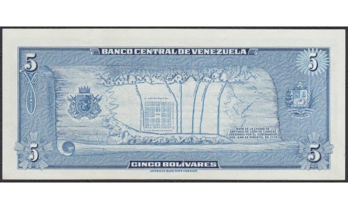 Венесуэла 5 боливаров 1966 года, префикс C (Venezuela 5 Bolivares 1966, prefix C) P 49: UNC