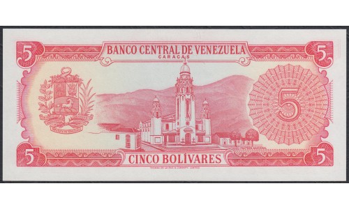 Венесуэла 5 боливаров 1974 года, префикс E (Venezuela 5 Bolivares 1974, prefix E) P 50h: UNC