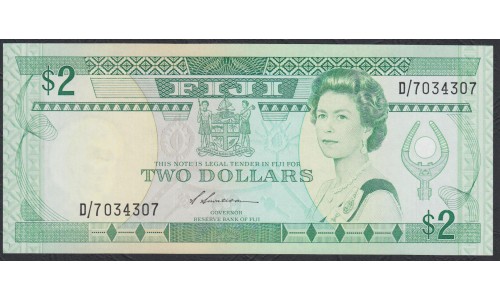 Фиджи 2 доллара 1988 года (FIJI  2 dollars 1988) P 87: UNC