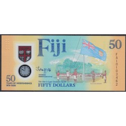 Фиджи 50 долларов 2020 года, полимер пластик (FIJI  50 dollars Commemorative Polymer Banknotes 2020) P W121: UNC