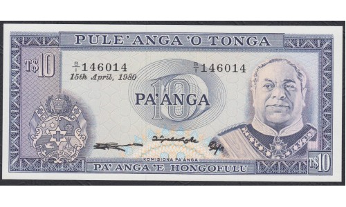 Тонга 10 па'анга 1980 года (Tonga 10 pa'anga 1980) P 22b: UNC