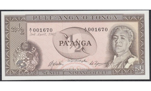 Тонга 1/2 па'анга 1967 года (Tonga 1/2 pa'anga 1967) P 13a: UNC