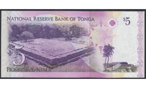 Тонга 5 па'анга 2009 года (Tonga 5 pa'anga 2009) P 39(1): UNC