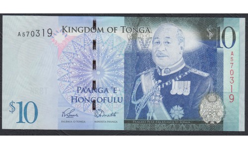Тонга 10 па'анга 2009 года (Tonga 10 pa'anga 2009) P 40(1): UNC