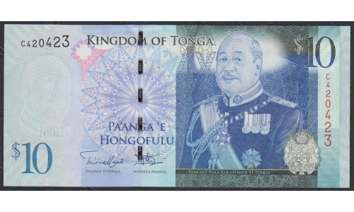 Тонга 10 па'анга 2009 года (Tonga 10 pa'anga 2009) P 40(2): UNC