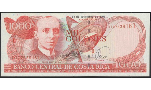 Коста Рика 1000 колон 2005 г. (COSTA RICA 1000 colones 2005) P 264f: UNC 