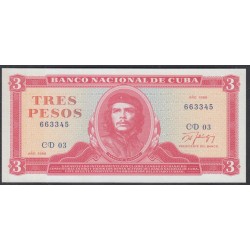 Куба 3 песо 1988 год (CUBA 3 pesos 1988) P 107b: UNC 