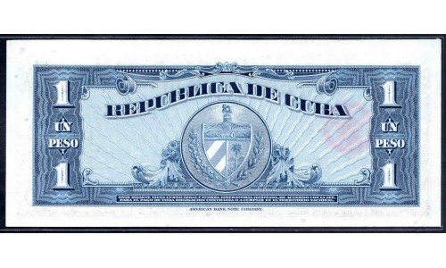 Куба 1 песо 1960 год (CUBA 1 peso 1960) P 77b: UNC 