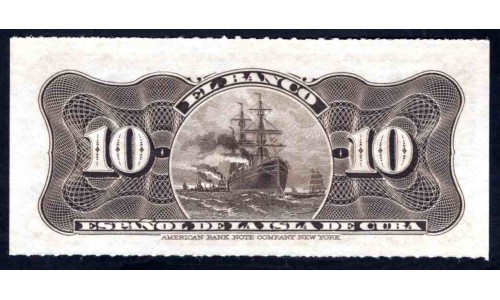 Куба 10 центаво 1897 год (CUBA 10 centavos 1897) P 52: UNC 