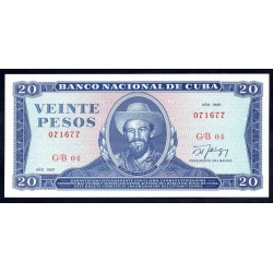 Куба 20 песо 1987 (CUBA 20 pesos 1987) P 105d: UNC 