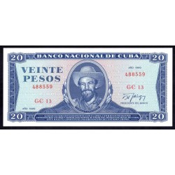 Куба 20 песо 1990 (CUBA 20 pesos 1990) P 105d: UNC 