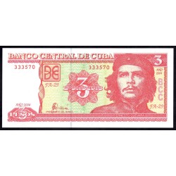 Куба 3 песо 2004 год (CUBA 3 pesos 2004) P 127а: UNC 
