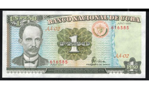 Куба 1 песо 1995 год (CUBA 1 pesos 1995) P 112: UNC 