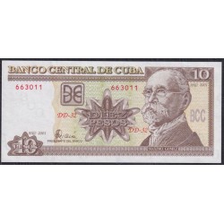 Куба 10 песо 2001 год а (CUBA 10 pesos  2001) P117d: UNC