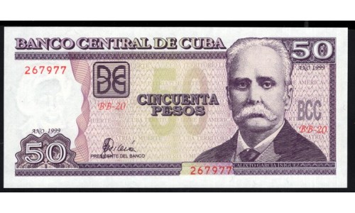 Куба 50 песо 1999 года (CUBA 50 pesos 1999) P119(2): UNC