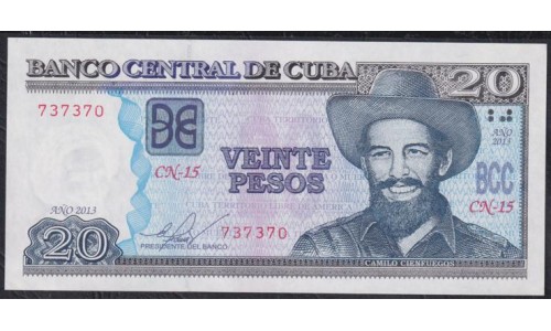 Куба 20 песо 2013 год (CUBA 20 pesos 2013) P122h: UNC 