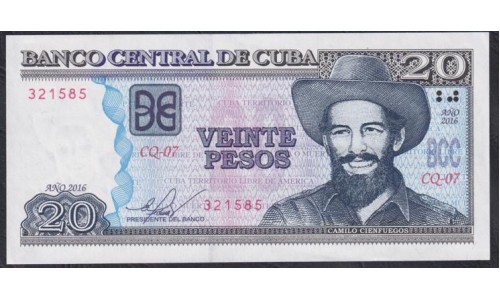 Куба 20 песо 2016 год (CUBA 20 pesos 2016) P122k: UNC 