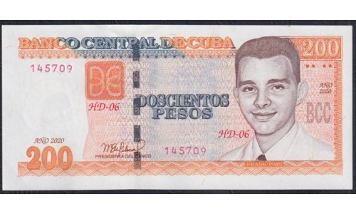 Куба 200 песо 2020 (CUBA 200 pesos 2020) P 130d: UNC