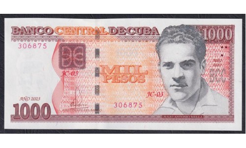 Куба 1000 песо 2023 год (CUBA 1000 pesos 2023) P 132c: UNC 