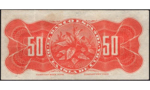 Куба 50 центаво 1896 год (CUBA 50 centavos 1896) P 46a : aUNC