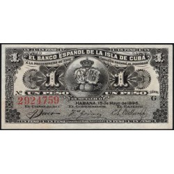 Куба 1 песо 1896 год (CUBA 1 peso 1896) P 47a: UNC 