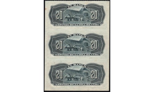 Куба 20 центаво 1897, сцепка из трёх штук (CUBA 20 centavos 1897) P 53a : UNC