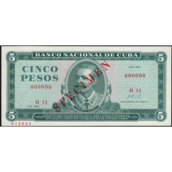 Куба 5 песо 1967 (CUBA 5 pesos 1967) P 103a(s) : UNC