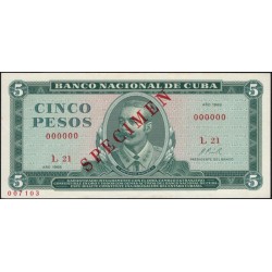 Куба 5 песо 1968 (CUBA 5 pesos 1968) P 103a(s) : UNC