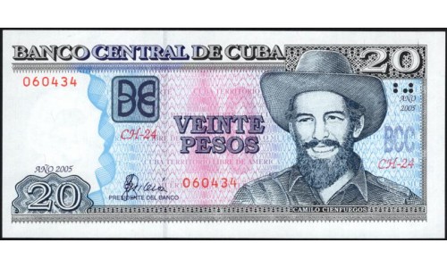Куба 20 песо 2005 год (CUBA 20 pesos 2005) P 122b: UNC