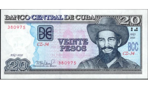 Куба 20 песо 2020 год (CUBA 20 pesos 2020) P 122n: UNC