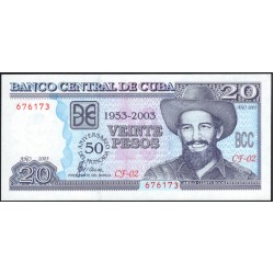 Куба 20 песо 2003 год (CUBA 20 pesos 2003) P 126: UNC 