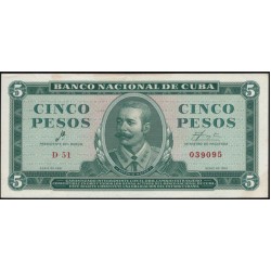 Куба 5 песо 1961 год (CUBA 5 pesos 1961) P 95a: UNC 