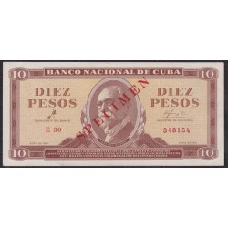 Куба 10 песо 1961 год, ОБРАЗЕЦ! РАРИТЕТ!!! С подписью товарища Че Гевара!!(CUBA 10 pesos 1961, SPECIMEN) P 96s: aUNC/UNC