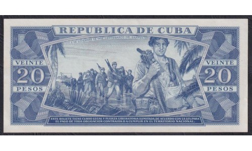 Куба 20 песо 1961 год, ОБРАЗЕЦ! РАРИТЕТ!!! С подписью товарища Че Гевара!!(CUBA 20 pesos 1961, SPECIMEN) P 97s: UNC