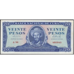 Куба 20 песо 1964 год (CUBA 20 pesos 1964 year) P97b : UNC