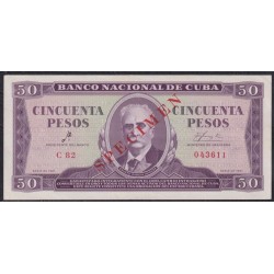 Куба 50 песо 1961 год, ОБРАЗЕЦ! РАРИТЕТ!!! С подписью товарища Че Гевара!!(CUBA 50 pesos 1961, SPECIMEN) P 98s: UNC--