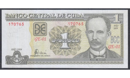 Куба 1 песо 2004 год (CUBA 1 pesos 2004) P 121d: UNC 