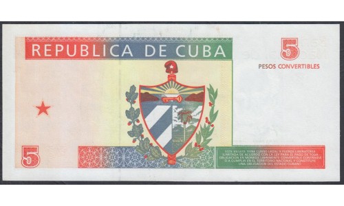 Куба конвертируемый песо 5 песо 1994 г. (Cuba pesos convertible 5 pesos 1994 year) P FX 39: UNC