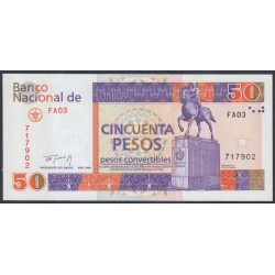 Куба конвертируемый песо 50 песо 1994 г. (Cuba pesos convertibles 50 pesos 1994 year)  P FX42: UNC