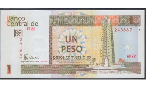 Куба конвертируемый песо 1 песо 2006 г. (Cuba pesos convertible 1 peso 2006 year) P FX 46: UNC