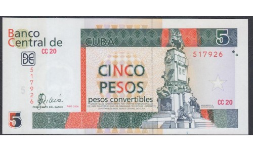 Куба конвертируемый песо 5 песо 2006 г. (Cuba pesos convertible 5 peso 2006 year) P FX 48: UNC