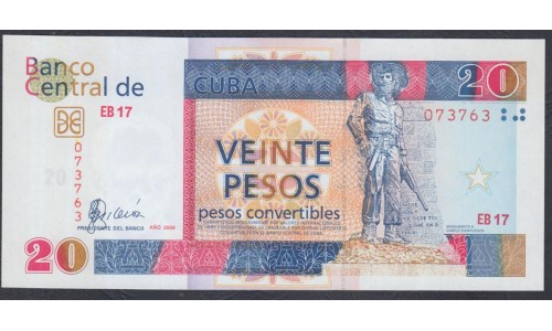 Куба конвертируемый песо 20 песо 2006 г. (Cuba pesos convertible 20 peso 2006)  P FX50: UNC