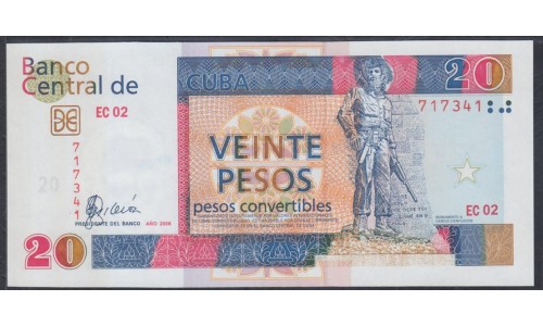 Куба конвертируемый песо 20 песо 2008 г. (Cuba pesos convertible 20 peso 2008 year)  P FX50: UNC