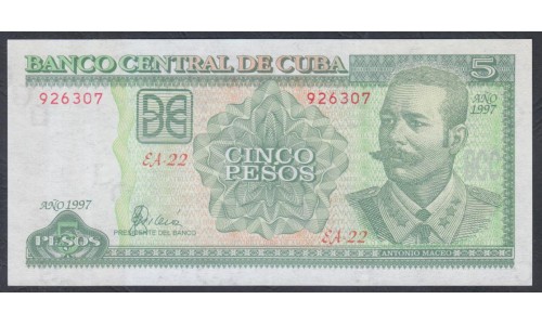 Куба 5 песо 1997 год (CUBA 5 pesos 1997) P116a: UNC