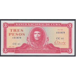 Куба 3 песо 1984 год (CUBA 3 pesos 1984) P107a: UNC 