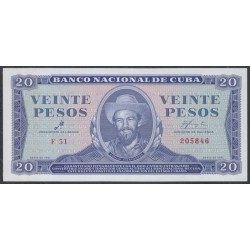 Куба 20 песо 1961 год (CUBA 20 pesos 1961) P 97а: UNC 