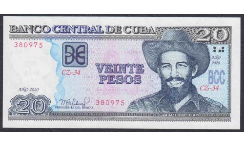 Куба 20 песо 2020 год (CUBA 20 pesos 2020) P 122n: UNC