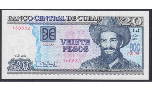 Куба 20 песо 2021 год (CUBA 20 pesos 2021) P 122o: UNC